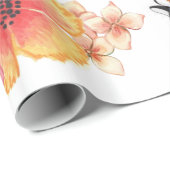 Cadeau Papier à envelopper brillant, Pingouin Love Floral (Coin rond)