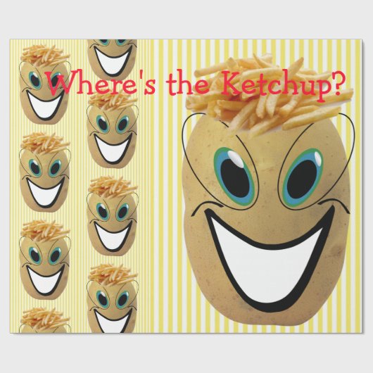 Cadeau Papier à envelopper brillant, Pomme de terre frite (Plat)