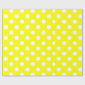 Cadeau Papier à envelopper brillant Pot Polka jaune et bl (Plat)