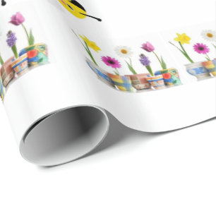 Cadeau Papier à envelopper brillant Ressort Démarrage d'u