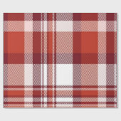 Cadeau Papier à envelopper brillant Rouge Plaid (Plat)