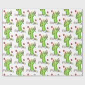 Cadeau Papier à envelopper brillant Serpent Cactus Oiseau (Plat)