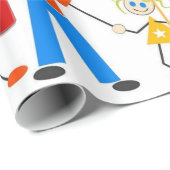 Cadeau Papier à envelopper brillant, Singe à Giraffe Zoo (Coin rond)