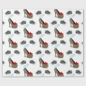 Cadeau Papier à envelopper brillant, talon léopard (Plat)