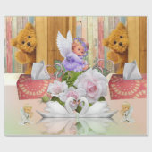 Cadeau Papier à envelopper brillant Teddy Bear Angel (Plat)