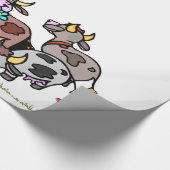 Cadeau Papier à envelopper brillant Vache Moo Grass Flora (Coin)