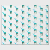 Cadeau Papier à envelopper - Cerf/Elc de ton vert (Plat)