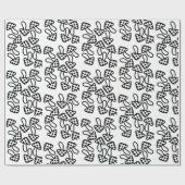 Cadeau Papier à envelopper Champignons noir et blanc (Plat)