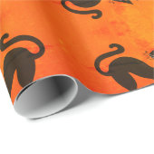 Cadeau Papier à envelopper Chats d'Halloween (Coin rond)