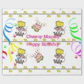 Cadeau Papier à envelopper Cheesy Mousey Joyeux anniversa (Plat)