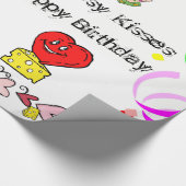 Cadeau Papier à envelopper Cheesy Red Heart Joyeux annive (Coin)