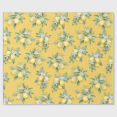 Cadeau Papier à envelopper Citrus citron 1er anniversaire (Plat)