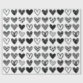 Cadeau Papier à envelopper - Coeurs à motifs multiples (Plat)