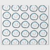 Cadeau Papier à envelopper Coeurs de boules de neige (Plat)