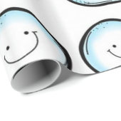 Cadeau Papier à envelopper Coeurs de boules de neige (Coin rond)