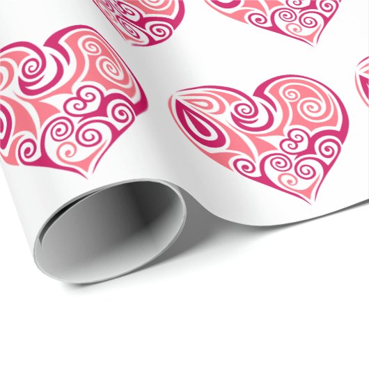Cadeau Papier à envelopper - Coeurs de la Saint-Valentin  (Coin rond)
