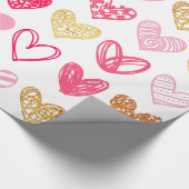 Cadeau Papier à envelopper - Coeurs rose et or (Coin)