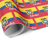 Cadeau Papier à envelopper Colombie, Drapeau rouge, Colom (Coin rond)