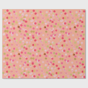 Cadeau Papier à envelopper Confetti rose et or