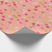 Cadeau Papier à envelopper Confetti rose et or (Coin)