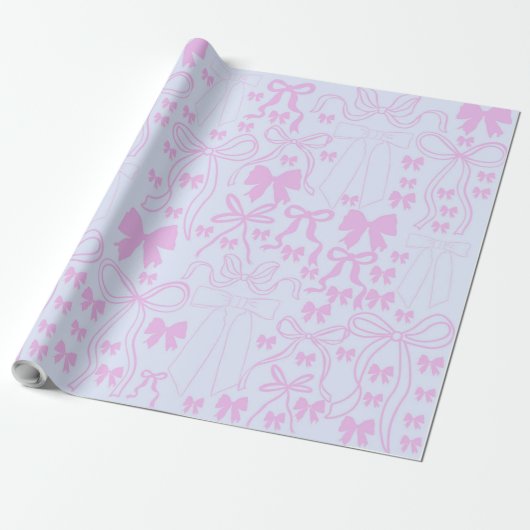 Cadeau Papier à envelopper Coquette Papier à Bow rose Env (Déroulé)