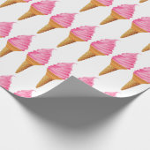 Cadeau Papier à envelopper - Crème de glace rose (Coin)