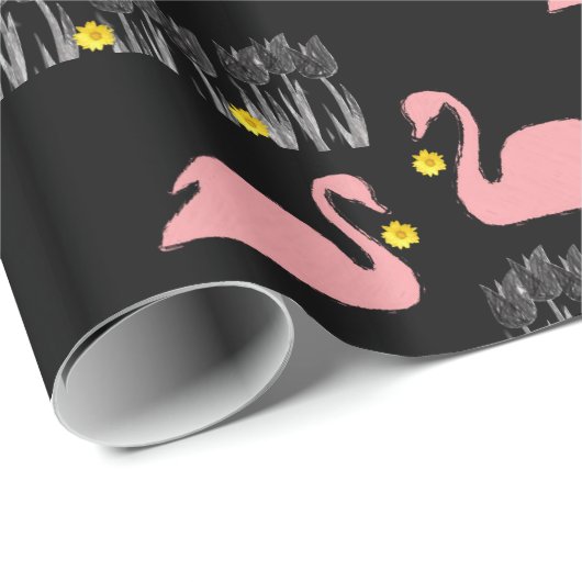 Cadeau Papier à envelopper Cygnes (Coin rond)