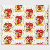 Cadeau Papier à envelopper de la Saint-Valentin Banane Vi (Plat)