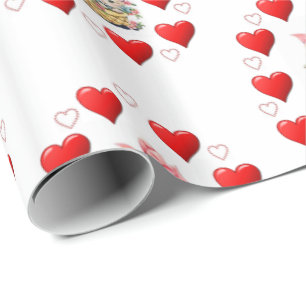Cadeau Papier à envelopper de la Saint-Valentin Chaton Vi