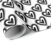 Cadeau Papier à envelopper de la Saint-Valentin Coeurs no (Coin rond)