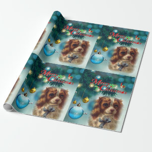 Cadeau Papier à envelopper de Noël Chien Vintage