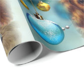 Cadeau Papier à envelopper de Noël Chien Vintage (Coin rond)