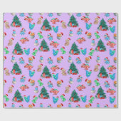 Cadeau Papier à envelopper de Noël Dinosaure Enfants mign (Plat)