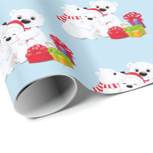 Cadeau Papier à envelopper de Noël Ours polaires