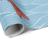 Cadeau Papier à envelopper de POISSON KOI JAPONAIS (Coin rond)