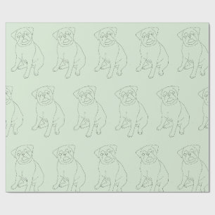 Cadeau Papier à envelopper décoré carlin chien