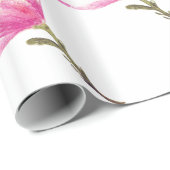 Cadeau Papier à envelopper, Dessin à fleurs roses (Coin rond)