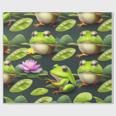 Cadeau Papier à envelopper du concepteur de grenouilles (Plat)