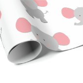 Cadeau Papier à envelopper éléphant garçon fille (Coin rond)
