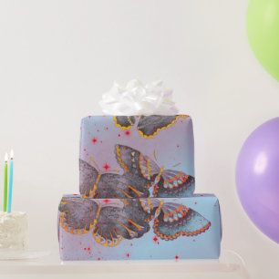 Cadeau Papier à envelopper ÉTOILES ROUGES ET BUTTERFLIS J