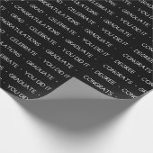 Cadeau Papier à envelopper "Félicitations" noir et blanc (Coin)