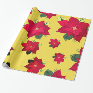 Cadeau Papier à envelopper Fleur de Noël