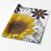 Cadeau Papier à envelopper Fleurs de soleil (Déroulé)