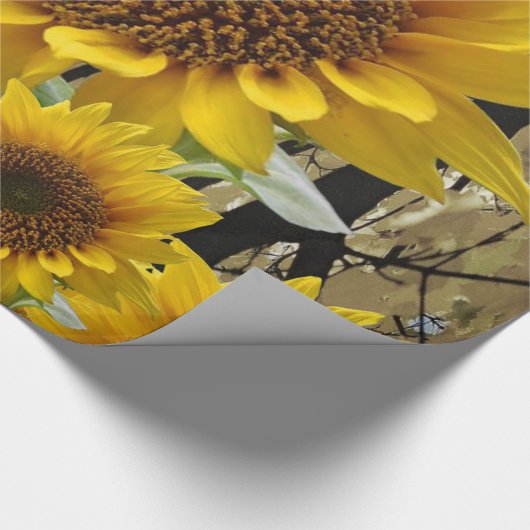 Cadeau Papier à envelopper Fleurs de soleil (Coin)