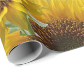 Cadeau Papier à envelopper Fleurs de soleil (Coin rond)