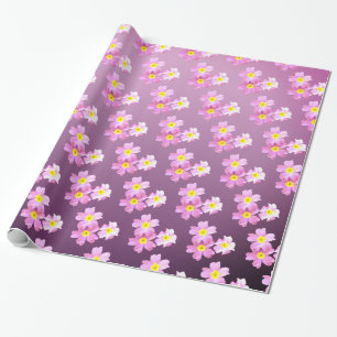 Cadeau Papier à envelopper, Fleurs roses