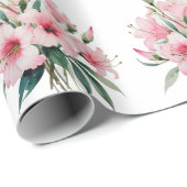 Cadeau Papier à envelopper - Fleurs roses, Arrière - plan (Coin rond)