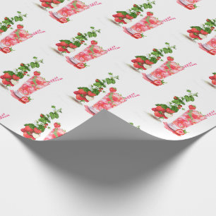 Cadeau Papier à envelopper frais à la fraise