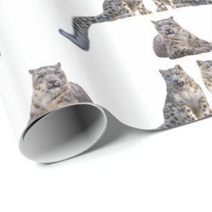 Cadeau Papier à envelopper français léopard de neige (cho