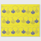 Cadeau Papier à envelopper "Happy Hanoukka Dreidel Pinrou (Plat)